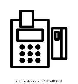 Credit Card Reader icon or logo isolated sign symbol vector illustration - high quality black style vector icons

