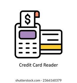 Credit Card Reader vector Fill outline Icon Design illustration. Web store Symbol on White background EPS 10 File 