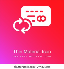 Credit card red and pink gradient material white icon minimal design