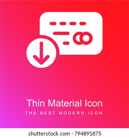 Credit card red and pink gradient material white icon minimal design