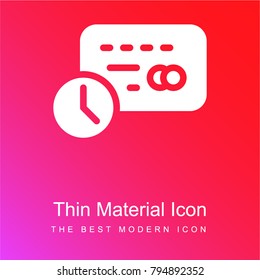 Credit card red and pink gradient material white icon minimal design