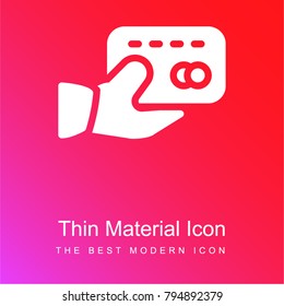 Credit card red and pink gradient material white icon minimal design