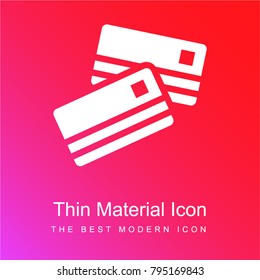 Credit card red and pink gradient material white icon minimal design