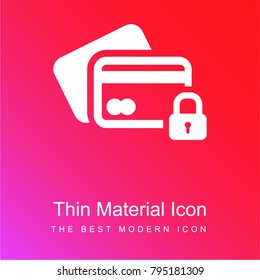 Credit card red and pink gradient material white icon minimal design