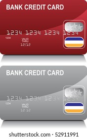 Credit Card Red Silver