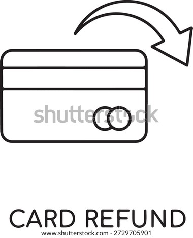 Credit card refund process icon illustration showing money returning to your account isolated on white background, illustration