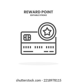 Credit Card Reward Point line icon. Vector illustration on white background. Editable Stroke and pixel perfect. You can use for web, app and more.