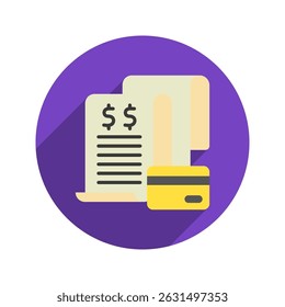 Credit Card rounded flat color, mini illustration icon. use for modern concept, print, UI, UX kit, web and app development. Vector related to sales, logistic and ecommerce