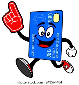 Credit Card Running with Foam Finger