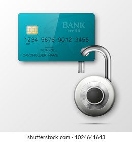 Credit card safe combination lock. Protection credit card. Safety badge banking. Defense finans. Security Plastic card software. Debit card electromagnetic chip Privacy Electronic money funds transfer