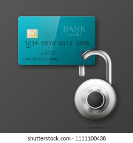 Credit card safe combination lock. Protection credit card. Safety badge banking. Defense finans. Security Plastic card software. Debit card electromagnetic chip Privacy Electronic money funds transfer