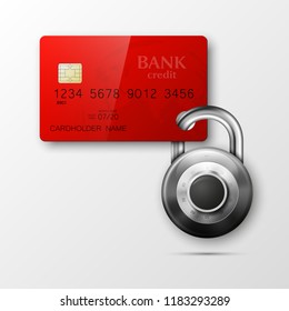 Credit card safe combination lock. Protection credit card. Safety badge banking. Defense finans. Security Plastic card software. Debit card electromagnetic chip Privacy Electronic money funds transfer