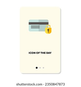 Credit card safety icon. Plastic, lock, secure isolated. Banking, payment, safety concept. Vector illustration symbol elements for web design