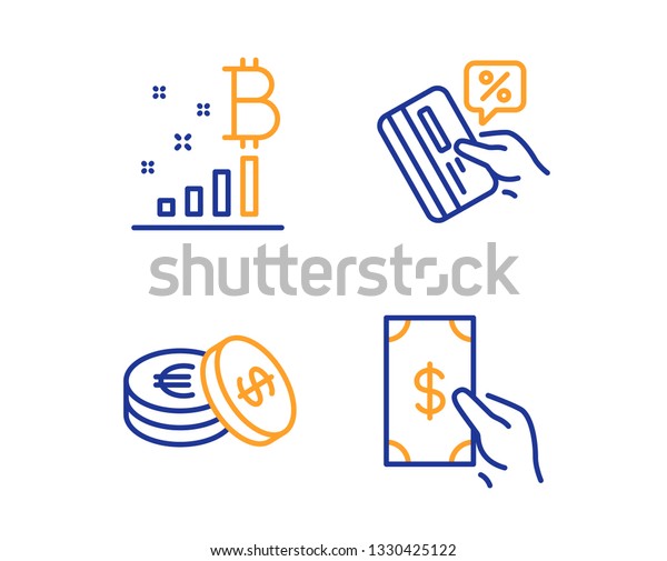 Credit Card Savings Bitcoin Graph Icons Stock Vector Royalty Free - 