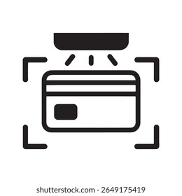 Credit card scan icon for payment and transaction verification A symbol for contactless NFC technology tap to pay and secure point of sale banking purchase