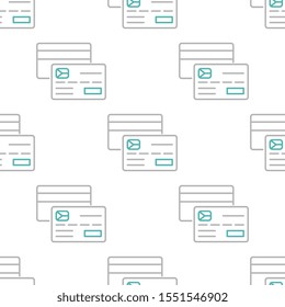Credit card seamless pattern design, Repeat textile design. Fabric print.
