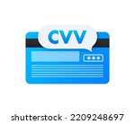 Credit card secure CVV code. Financial label. Vector stock illustration.