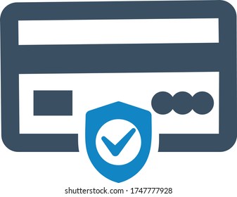 Credit card, secure payment icon (vector illustration)