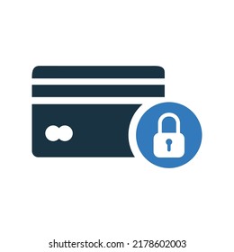 Credit card, secure payment icon. Simple editable vector design isolated on a white background.
