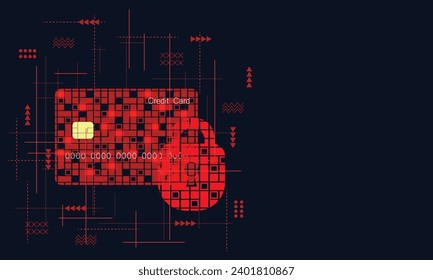 Credit Card Security Abstract Technology Background.