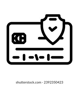 credit card security bank payment line icon vector. credit card security bank payment sign. isolated contour symbol black illustration