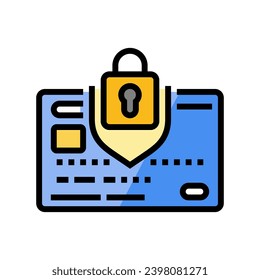 credit card security bank payment color icon vector. credit card security bank payment sign. isolated symbol illustration