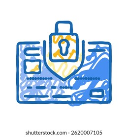 credit card security bank payment doodle icon sketch vector. credit card security bank payment sign. isolated symbol illustration