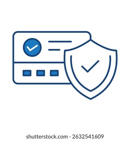 Credit Card Security Blue Line Icon. Business, Strategy, Success Editable Stroke Vector Illustration