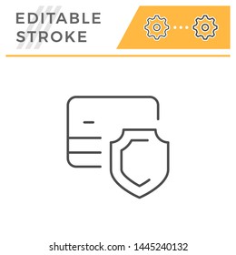 Credit card security editable stroke line icon