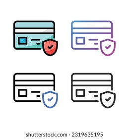 Credit card security icon design in four variation color