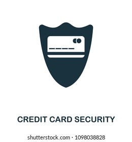 Credit Card Security icon. Flat style icon design. UI. Illustration of credit card security icon. Pictogram isolated on white. Ready to use in web design, apps, software, print