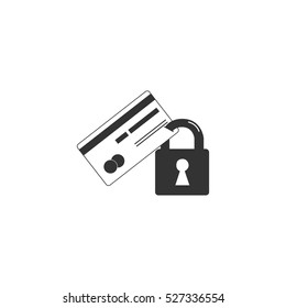 Credit Card Security icon flat. Illustration isolated vector sign symbol