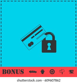 Credit Card Security icon flat. Simple vector symbol and bonus icon