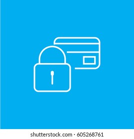 Credit card security icon. Linear style. Isolated vector.