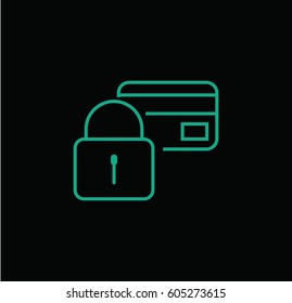 Credit card security icon. Linear style. Isolated vector.