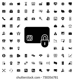 Credit card security icon. set of filled finance icons.