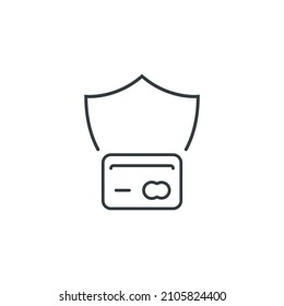 Credit card security icon, vector illustration