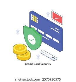 Credit Card Security isometric Colored illustration. EPS File stock illustration