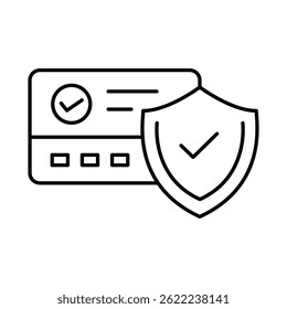 Credit Card Security Line Icon. Business, Strategy, Success Editable Stroke Vector Illustration