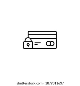 Credit Card Security password icon. Lock vector icon. Locked bank card symbol. Trendy flat locked card icon from security collection isolated on white background. Vector illustration