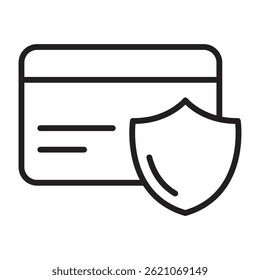 Tarjeta de crédito con el icono del escudo de seguridad