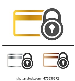 Credit card security simple isolated vector icon set.