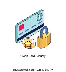 Credit Card Security Vector Isometric Filled Outline icon for your digital or print projects.