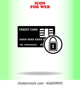 Credit Card Security web icon. Black illustration on white background