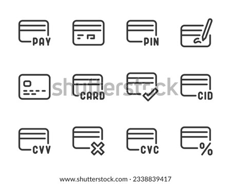 Credit card and Card services vector line icons. Finance and Payment outline icon set.