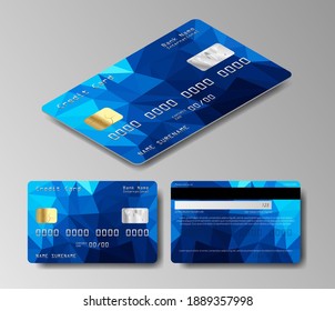 Credit card set. Bank debit card. Vector illustration EPS10