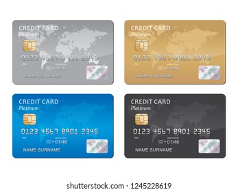 Credit card set vector