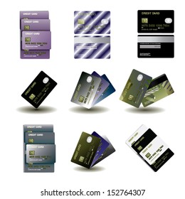 credit card set. vector illustration
