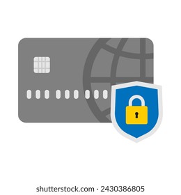credit card with shield, purchase protection concept