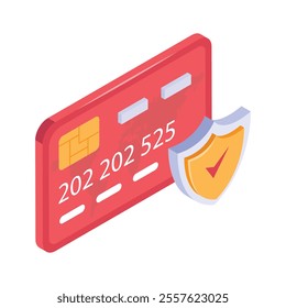 Credit card with a shield representing secure digital transactions